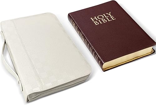 Miniatura 2 de vhivhias Funda para la Biblia a cuadros para mujeres, tamaño grande, funda de la Biblia con asa y bolsillo con cremallera, accesorios bíblicos para