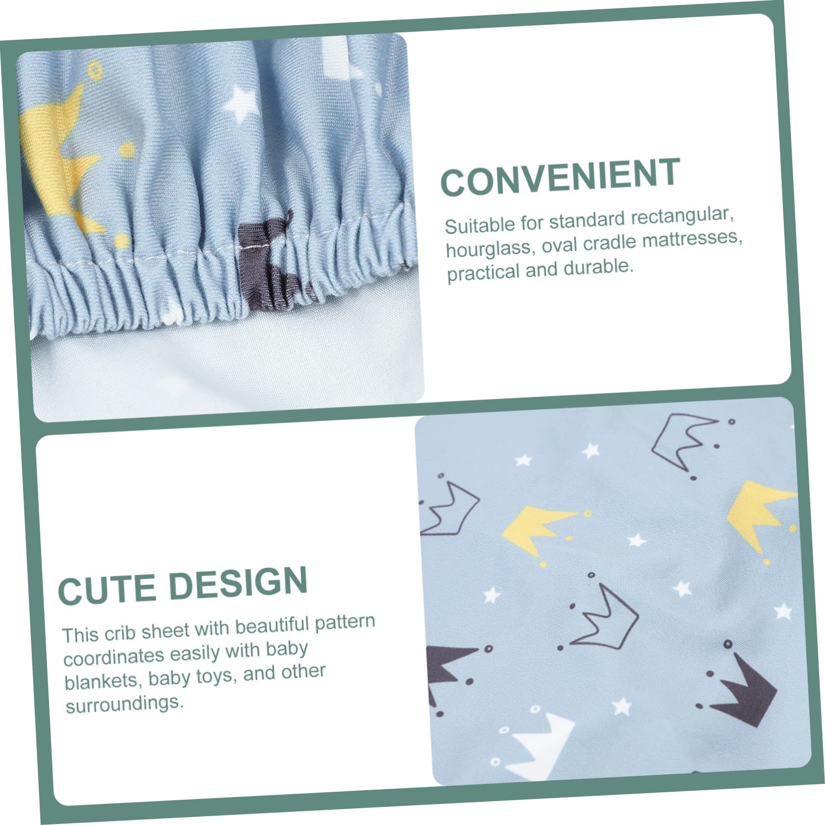 VICASKY Elastic Crib Mattress Sheet Bassinet Mattress Pad Cover Summer Printed Crib Cover