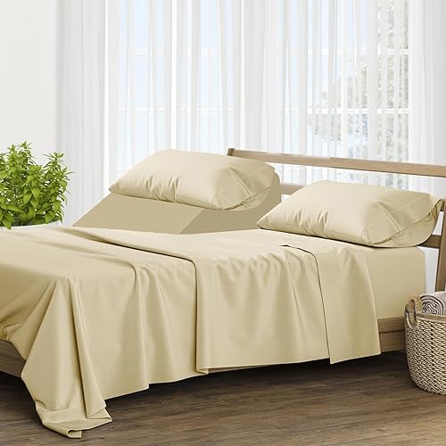 Miniatura 141 de Mayfair Linen Sábanas 100% de algodón egipcio tamaño Queen – Juego de sábanas de 1000 hilos de algodón egipcio tamaño Queen, 6 piezas, color rubor