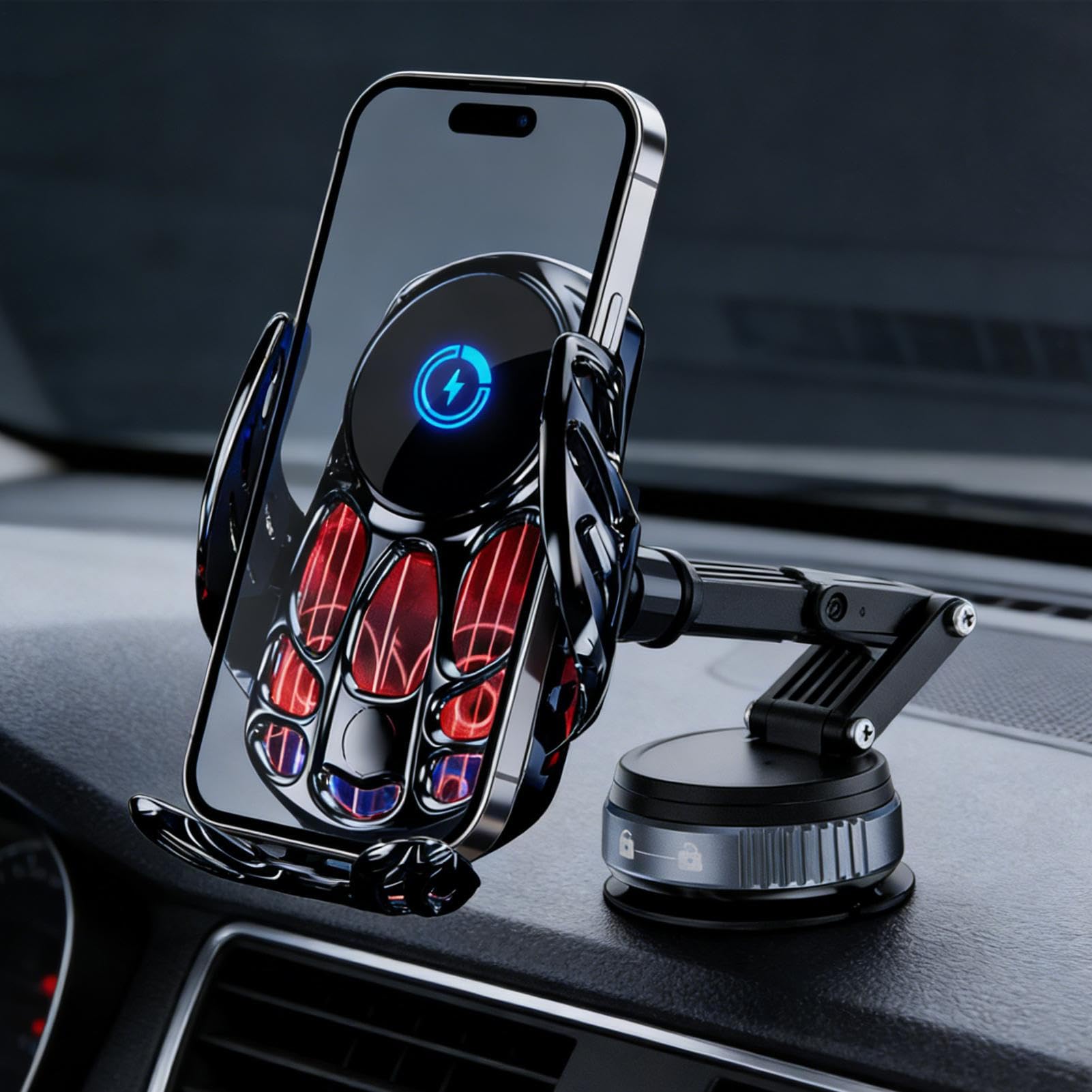 Cargador Inalámbrico para Teléfono en Coche Soporte De Navegación con para | Porta Móvil Para Coche Cargador 15W Para Viajes Largos Escapadas Vacaciones Negocios y Desplazamientos Diar