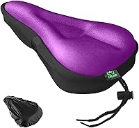 Vista 11 de Zacro Cojín de asiento de bicicleta, funda acolchada de gel para asiento de bicicleta para hombres y mujeres, cómodo, asiento de bicicleta