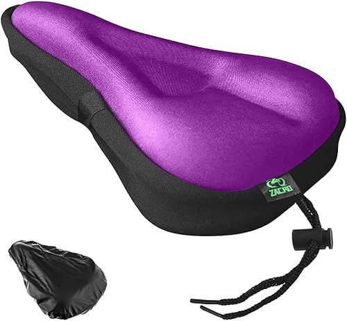 Miniatura 9 de Zacro Cojín de asiento de bicicleta, funda acolchada de gel para asiento de bicicleta para hombres y mujeres, cómodo, asiento de bicicleta extra