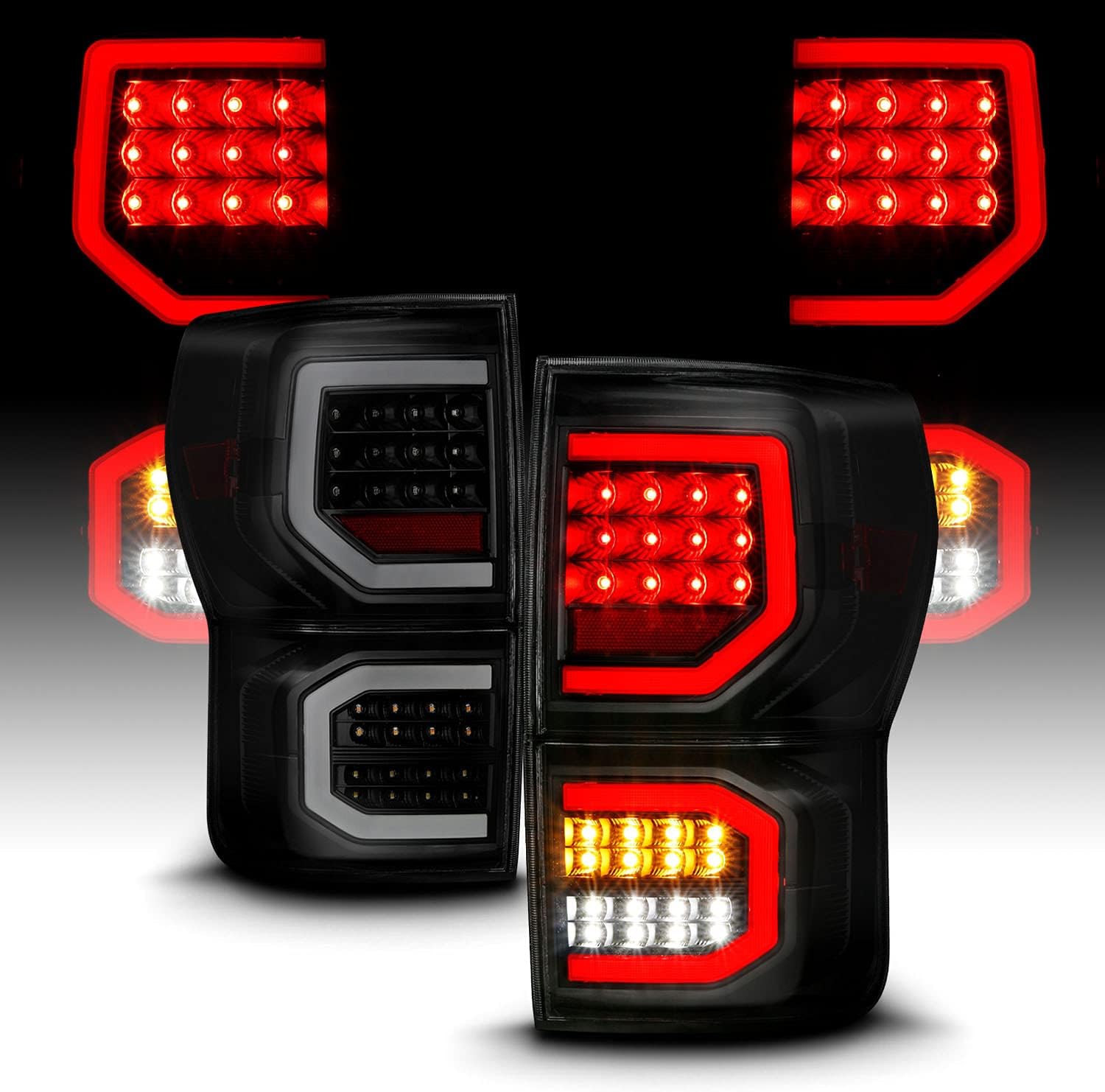 Purchase 2007-2012 TOYOTA TUNDRA CLEAR LED TAIL LIGHTS BRAKE SIGNAL LAMPS In Walnut, California