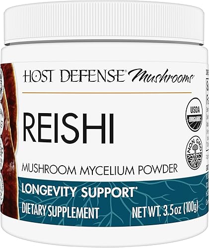 Host Defense Reishi Powder - Polvo de micelio de hongos - Suplemento de apoyo para la salud del corazón y el sistema inmunológico - Suplemento de