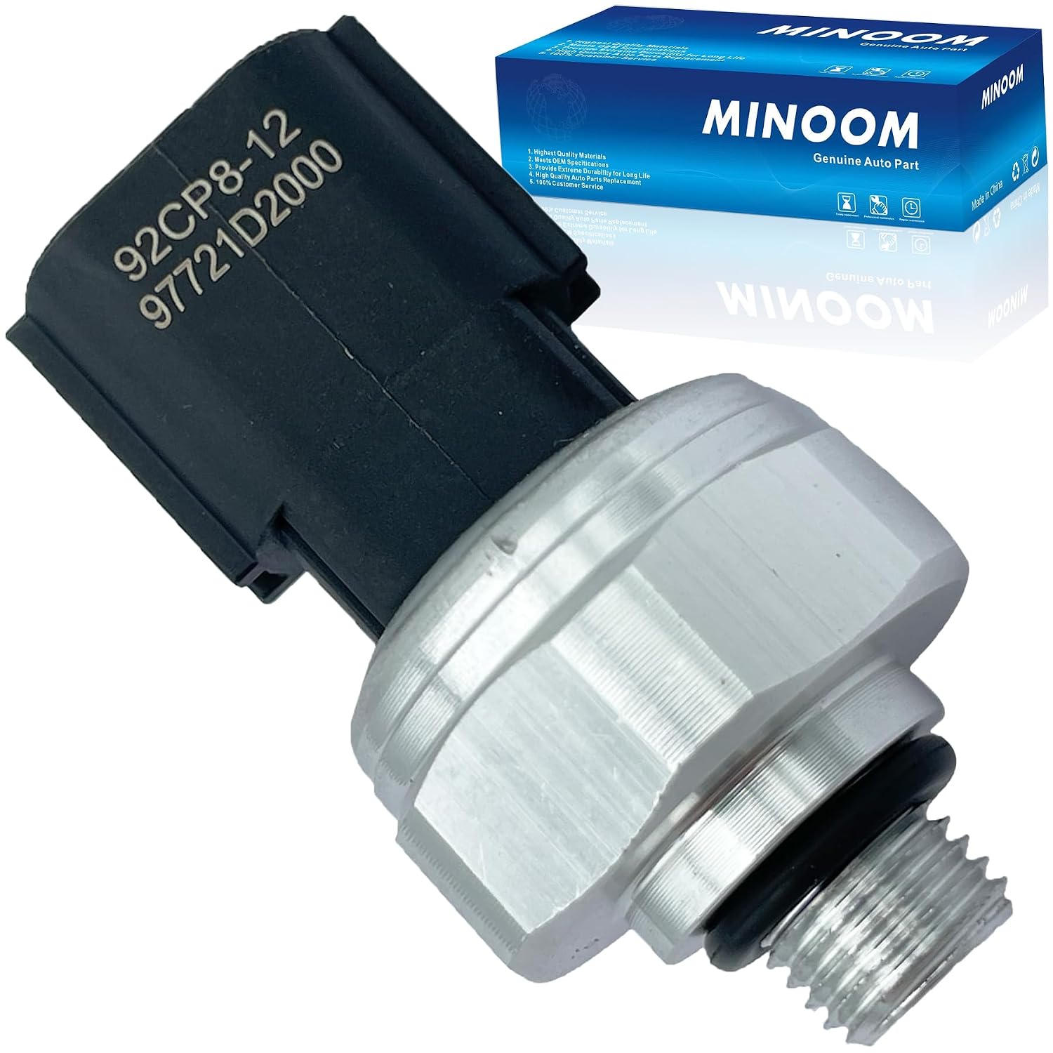 92CP8-12 A/C Pressure Switch Sensor Thrust Sensor Air Conditioning Pressure Switch Sensor Replacement for Hy-undai Accent Elantra i30 ix35 K-ia Optima San-tafe Part No.#97721D2000丨977213K000