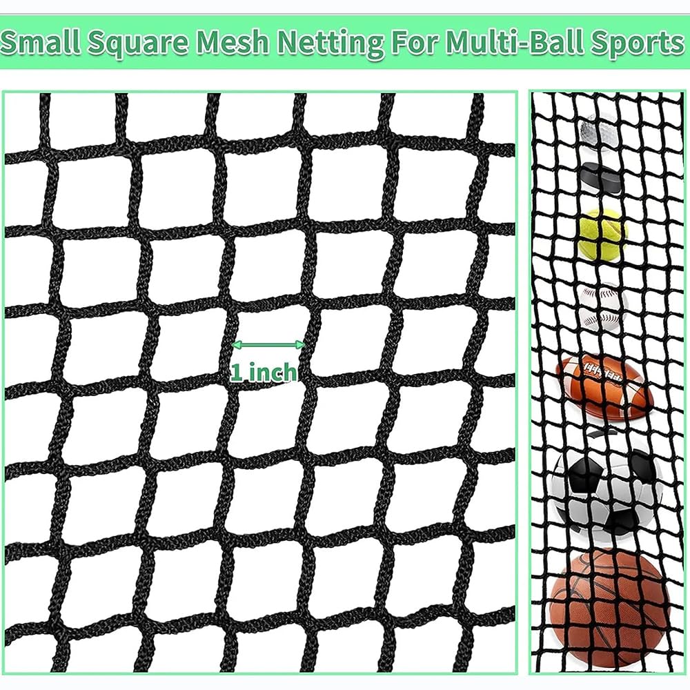 Golf Übungsnetz 3m x 6m mit Zielplane & 10 Bällen – Schwarzes Polyesternetz mit 2,54cm Maschen, verstärkten Kanten, 4 Karabinern – Schnell aufbaubar für Garten/Garage | Ballfangnetz für Schlagtraining