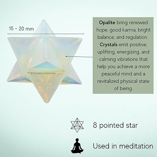 Miniatura 414 de Amazing Gemstone Larvikite Merkaba Crystal – Estrella de Merkaba metafísica de 1 pulgada para meditación – Cristal tetraedro energético y piedras