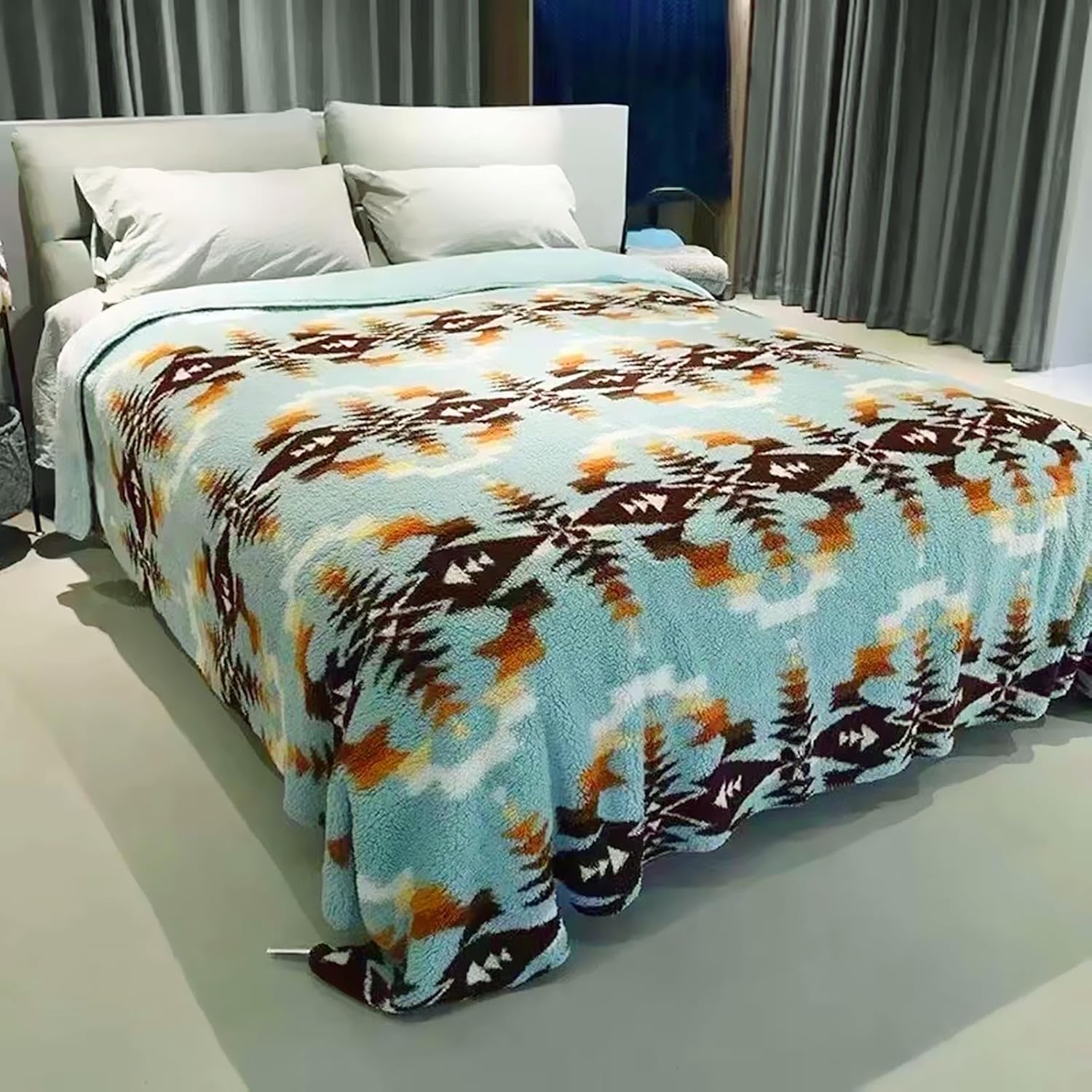 UKELER Large Bohemian Bed Blankets 80'' × 90'', Ultra Soft Aztec Bed Blanket for All Season, Cozy, Plush, Bohemian Throw Blanket for Bed/Couch/Sofa/Office/Camping - Image 2