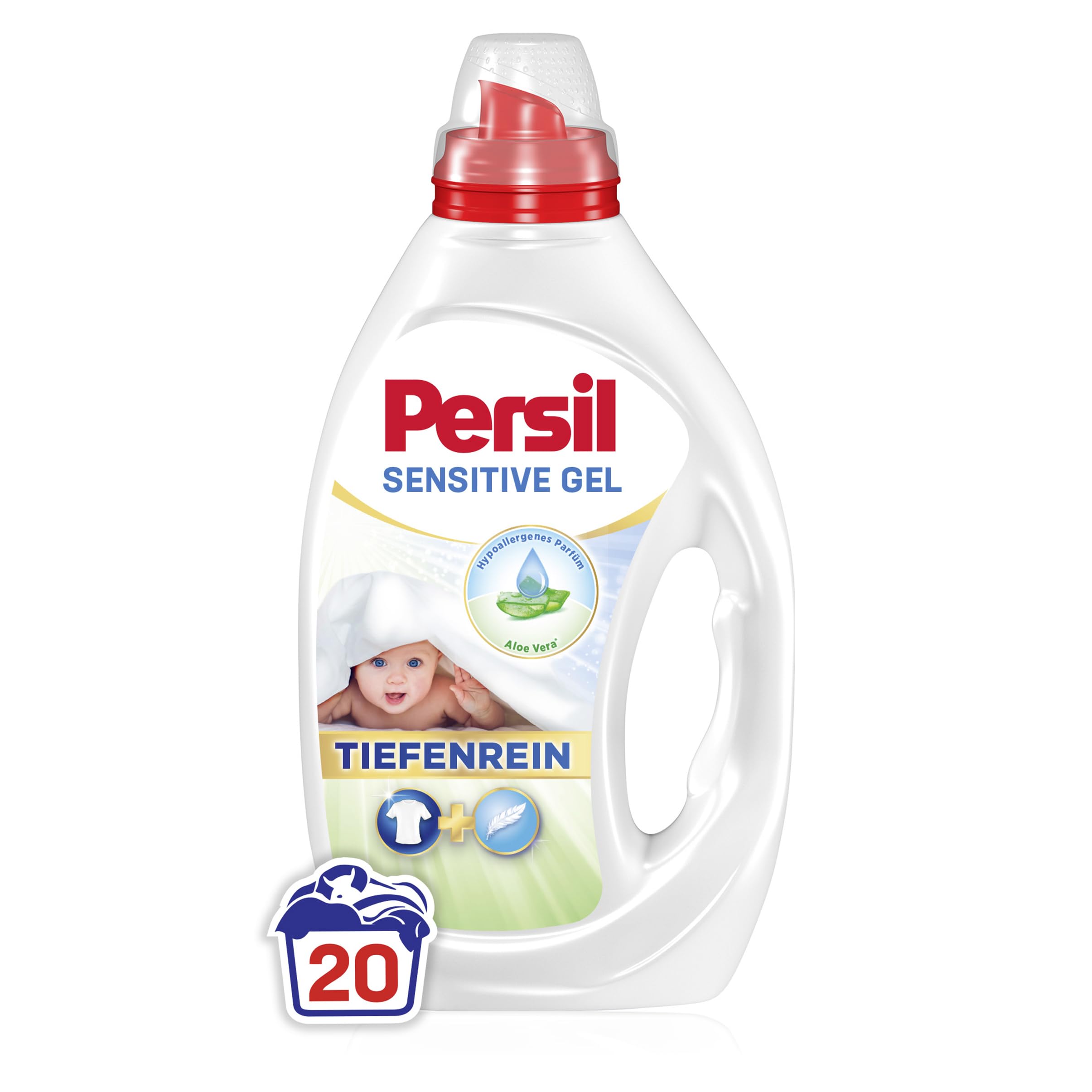 Persil Sensitive Gel (20 Waschladungen), Flssigwaschmittel fr Allergiker  & Babys, mit beruhigender Aloe vera fr sensible Haut, effektiv von 20 C  bis 95 C : Amazon.de: Drogerie & Krperpflege
