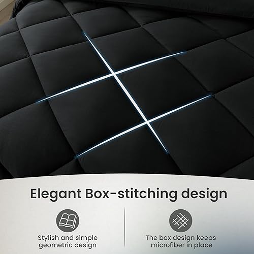 Miniatura 4 de SameBed Juego de edredón tamaño California King, 7 piezas de cama en una bolsa, juegos de ropa de cama con edredón ligero acolchado suave para todas