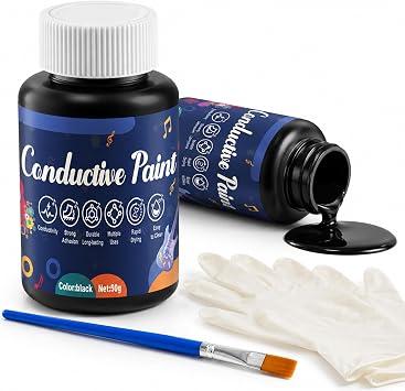Guitar Shielding Paint, Highly Electrical Conductivity, 50G | Conductive Paint for Versatile Surfaces Black Shielding Paint, Anti-Interference Noise ReductionResistivity 10-90 Ohms/cm