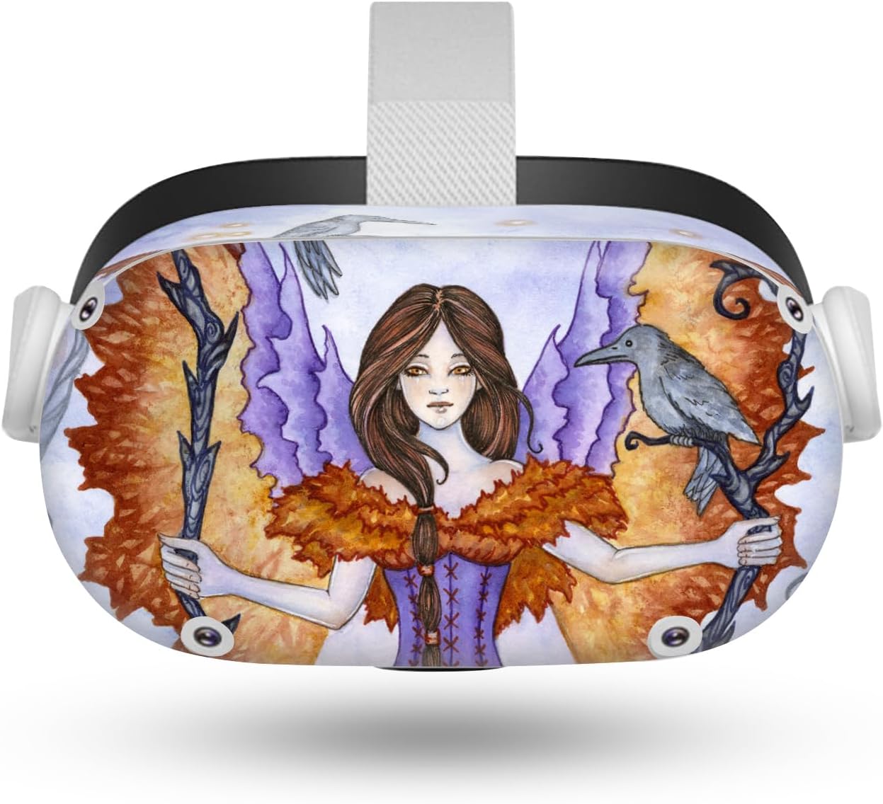 Head Case Designs Officially Licensed Amy Brown Raven Pixie Fairy Art Vinyl Sticker Skin Decal Cover Compatible with Meta Quest 2