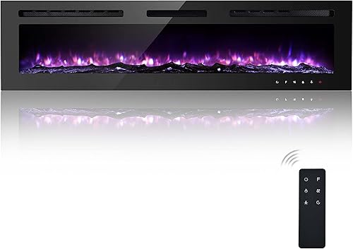 Miniatura 8 de Insertos de chimenea eléctrica de 36 pulgadas, chimenea montada en la pared, chimenea eléctrica empotrada, chimenea de pared eléctrica con control