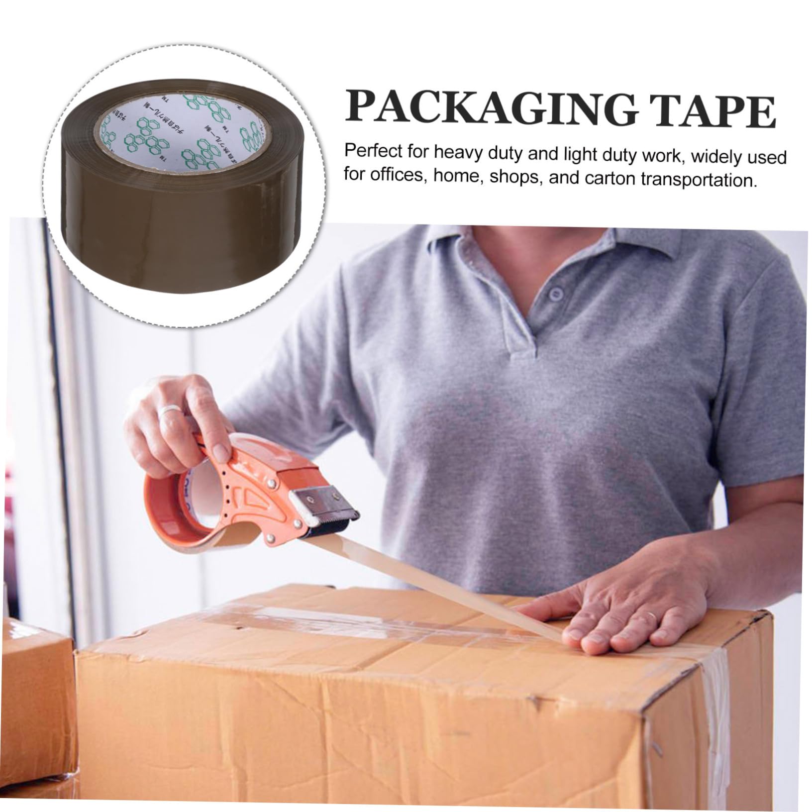 Homoyoyo 5 Rollen Packband Starkes Klebeband Braun Heavy Duty Versand und Verpackungsband für Umzug Büro Haushalt Extra Starkes Paketklebeband für Sichere Kartonversiegelung