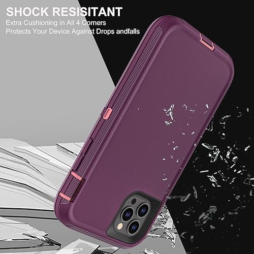 Miniatura 10 de Funda para iPhone 11 Pro, grado militar 3 en 1, resistente a los golpes, a prueba de caídas, polvo con 2 protectores de pantalla de vidrio templado