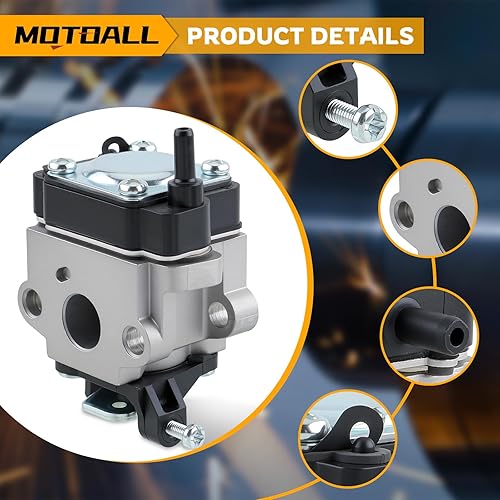 Miniatura 4 de MOTOALL Carburador 308480001 con bombilla de cebado para recortadora Toro 51946 51947 51948 51952 51956 51957 51958 51972 51976 51977 51978 51992