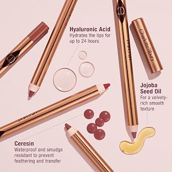 Charlotte Tilbury Lip Cheat Lip Liner Pencil - Gives Lips a Fuller-Looking, Defined Pout - Enriched with Jojoba Oil & Hyaluronic Acid - Waterproof, Smudge-Proof & Transfer-Proof