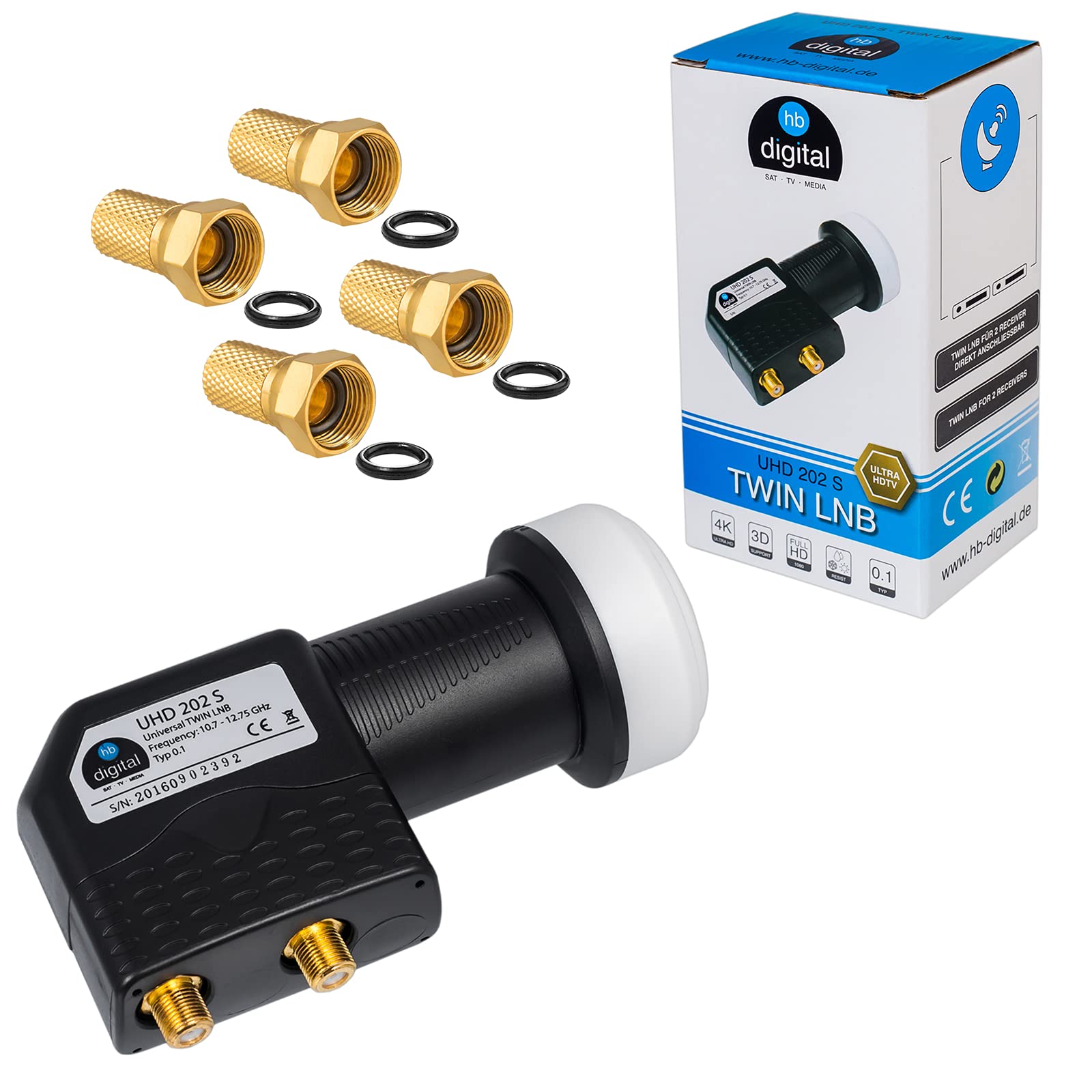 HD Digital SAT system 60 cm stal lustro miska ceglana czerwona + Twin LNB 2 uczestnicy do odbioru sygnałów DVB-S/S2 Full HD 3D 4K Ultra HD (UHD) + wtyczka gratis w zestawie