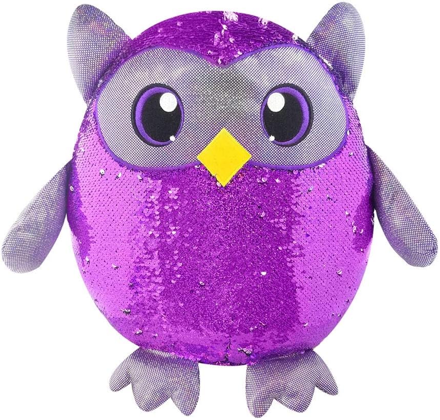 SHIMMEEZ, 8" Oliver Owl, Sequin Plush Stuffed Animal, Medium