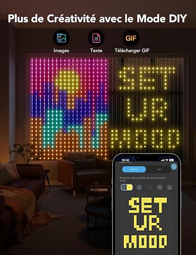 Govee Curtain Lights, 520 LED RGBIC Smart WiFi Curtain Lights for Outdoor, Dynamic Lights for DIY, Waterproof IP65, Christmas Decoration (1.5×2m) - 3