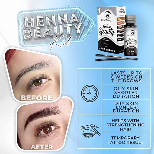 Miniatura 4 de All in Beauty Kit de coloración de cejas para principiantes, paquete de henna de cejas para colorear cejas, vegano, hecho de ingredientes naturales