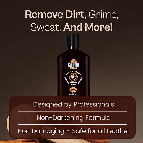 Miniatura 2 de Sarna - Limpiador de guantes de béisbol de cuero, 8 onzas, fórmula a base de agua, elimina suavemente la suciedad y los desechos sin oscurecer el