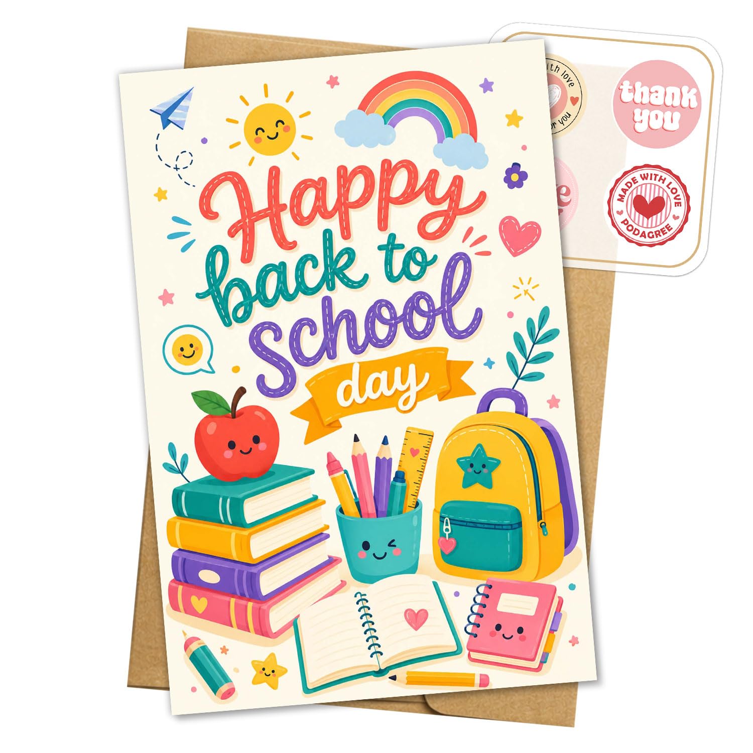 Happy Back to School Day Card First Day of School Card for Kids