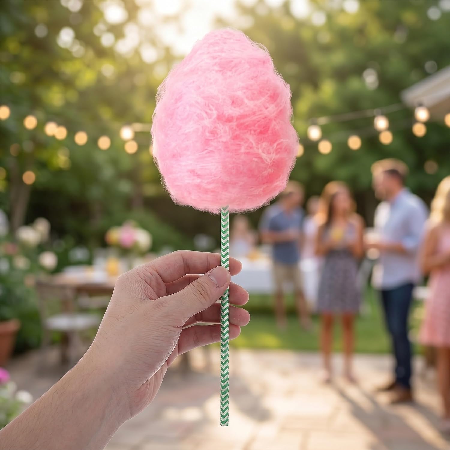 Operitacx 200pcs Cotton Candy Sticks: Colorful Stripe Paper Sticks, Cotton Candy Sugar Making Supplies, for Sugar & Carnival Treats Party Supplies