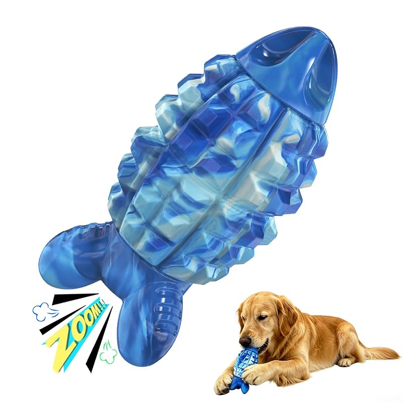 Brinquedo para Mastigar para Cães YINEYA em Nylon com Formato de Foguete, Azul