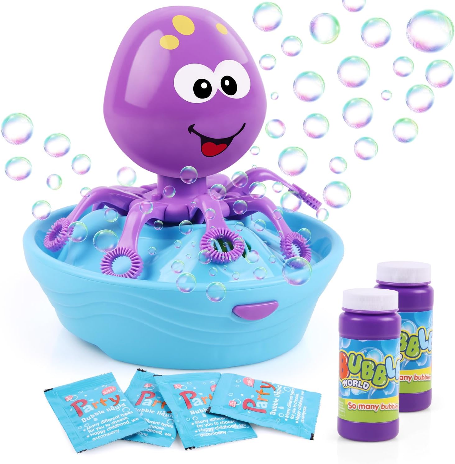 Duckura Toys for Toddler Boy Girls, Octopus Bubble Maker Blower Machine for Kids Outdoor Outside Play, First Birthday Toy Gifts for Kids