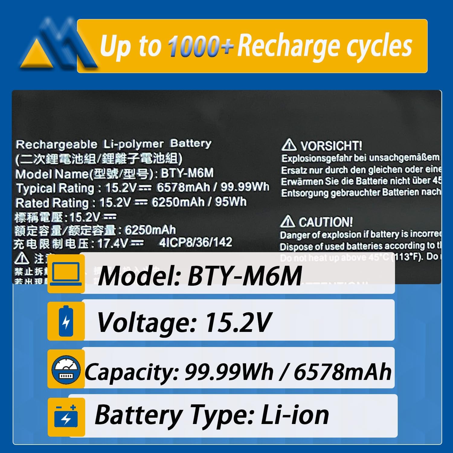bty-m6m 99.99wh laptop battery replacement for msi gs66 stealth 10se 10sf 11ue 11uh ge66 raider 10ug 11ug ge76 for raider 11ue 11ug ge76 for dragon tiamat 11uh ws66 10tm 11umt 11ukt for creator 15