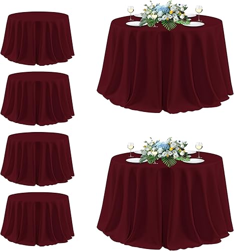 Miniatura 66 de sancua - Manteles blancos rectangulares, paquete de 8 manteles para mesas de 6 pies - Fundas de mesa lavables de poliéster para bodas, fiestas de