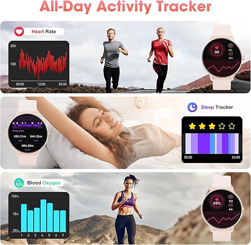 Miniatura 4 de Joautrial Reloj inteligente para hombres y mujeres (respuestahacer llamadas), reloj inteligente para iPhone Android, rastreador de actividad física