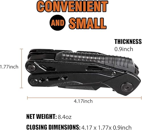 Miniatura 3 de Alicates multiherramienta 15 en 1, iniciador de fuego, silbato, tijeras, destornillador, cerradura, regalo de cumpleaños de Navidad para hombres,