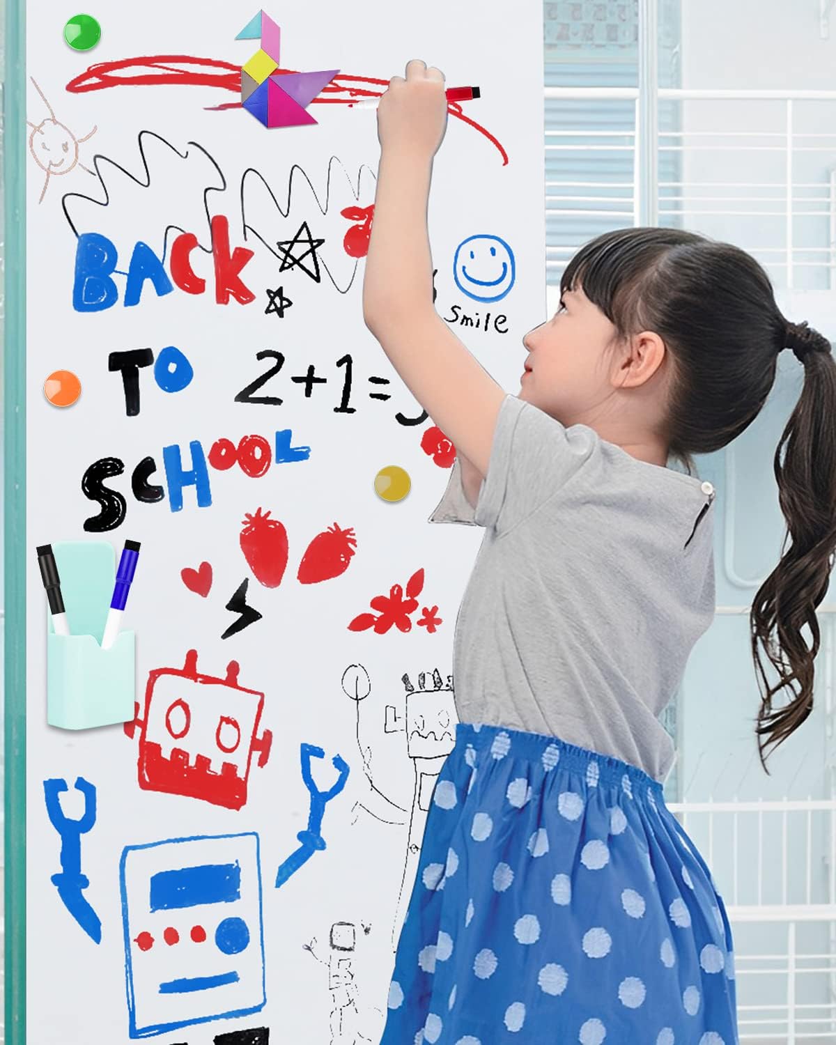 Papel de pizarra magnética 40 x 80 cm autoadhesivo para pared oficina hogar