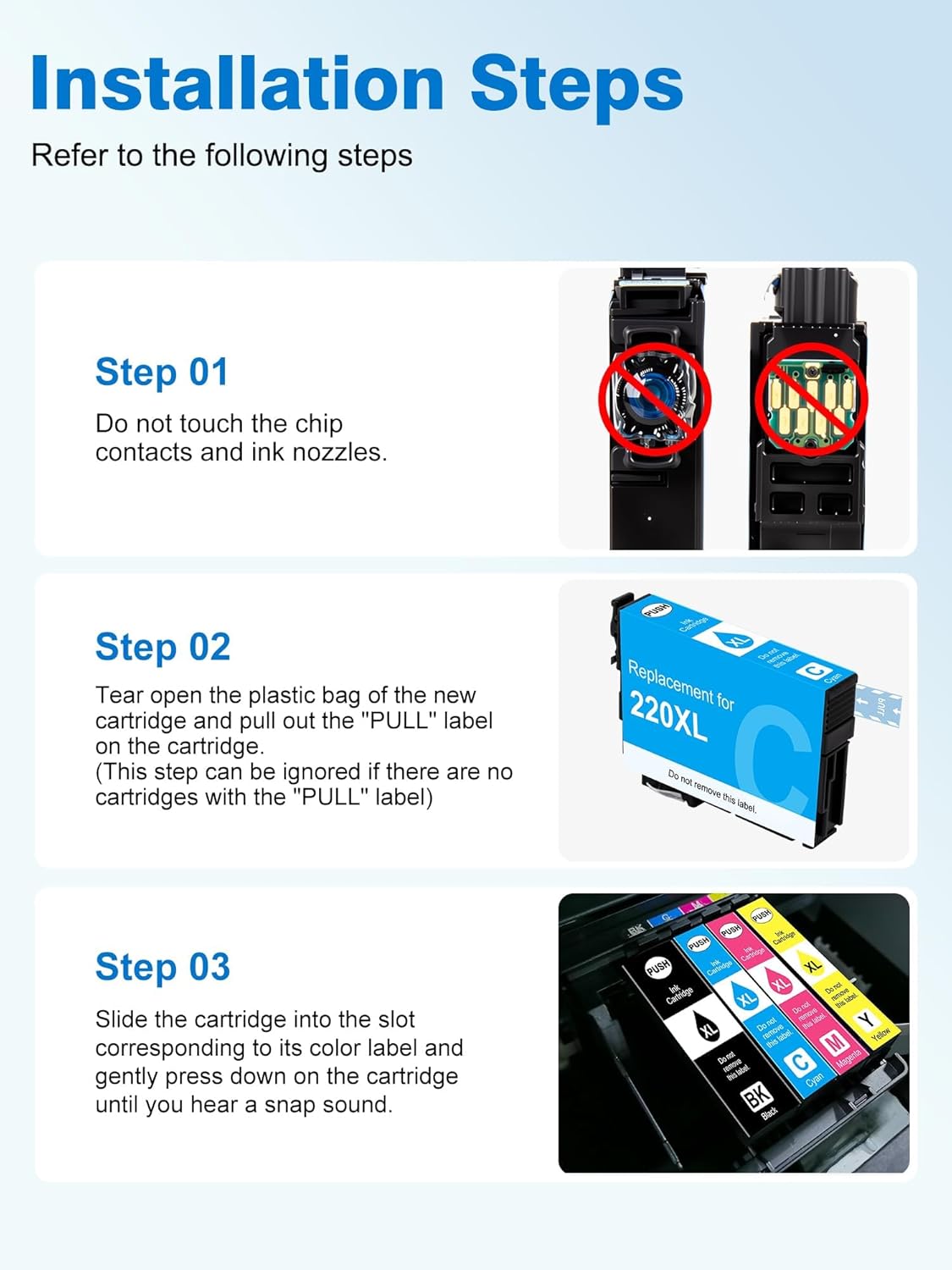 Weemay Remanufactured Ink Cartridges Replacement for Epson 220XL Ink Cartridges Works with Workforce WF-2750 WF-2760 WF-2630 WF-2650 WF-2660 XP-320 XP-420 xp-424 (4 Black, 2 Cyan, 2 Magenta, 2 Yellow)