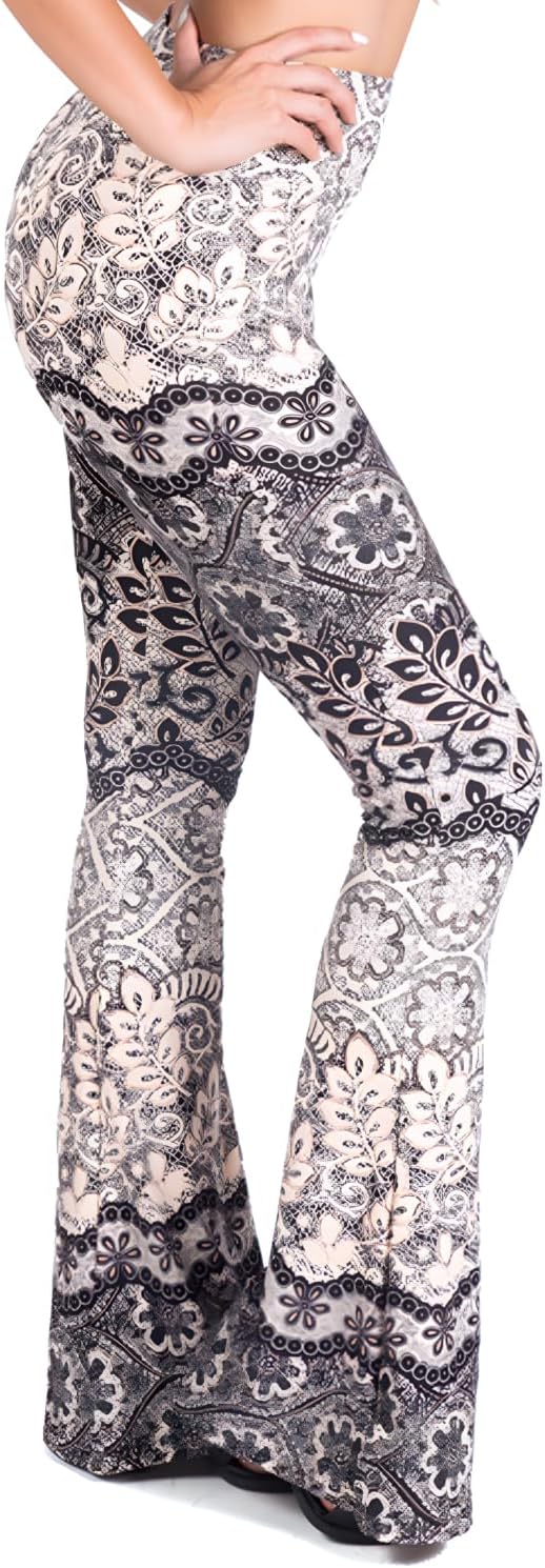 High Waisted Flare Leggings for Women - Yoga Pants for Women - Buttery Soft Bell Bottom Palazzo - Versatile Sizing