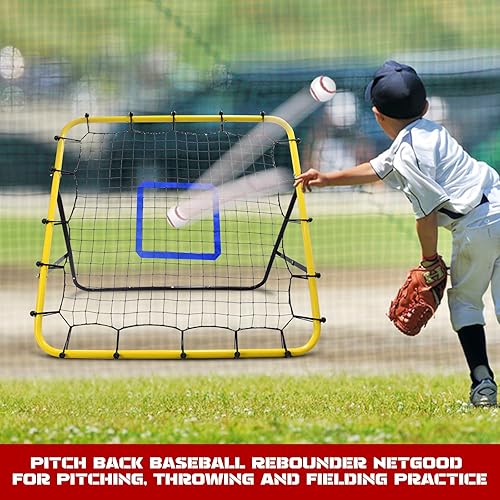 Miniatura 5 de Eastgoing Baseball and Softball Rebounder Net,Baseball Pitching Net with Pitching Target,Multi-Angle Bounce Back Net for Volleyball Rebounder,