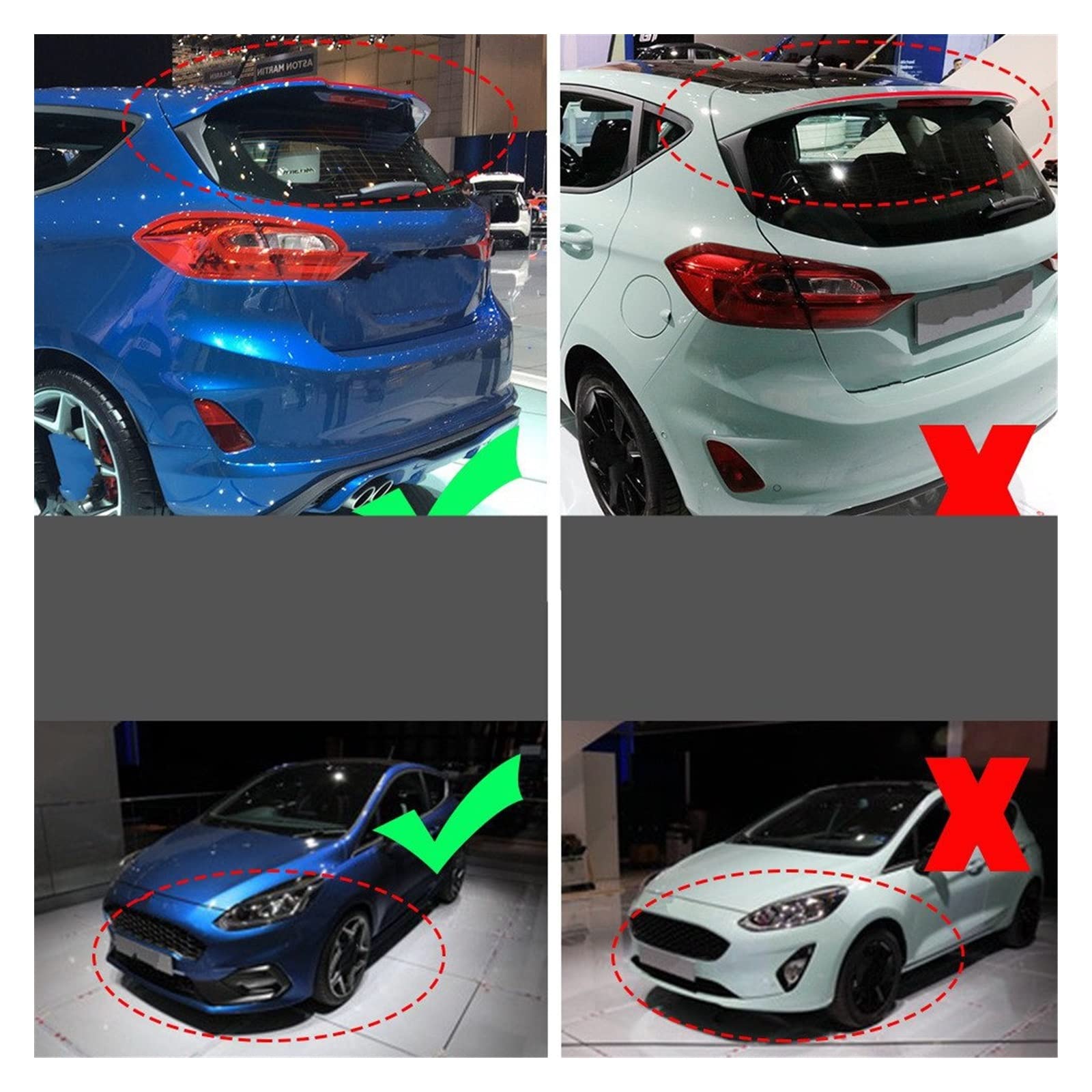 Spoiler Posteriore In ABS Per Ford Fiesta ST MK8 2018-2020, Labbro Bagagliaio Aerodinamico - Nero, Con Nastro Adesivo