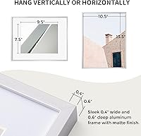 Vista 606 de Fun Memories Portarretratos de metal de 16 x 20 pulgadas con paspartú de 11 x 14 pulgadas, acabado de aluminio cepillado, parte delantera de vidrio