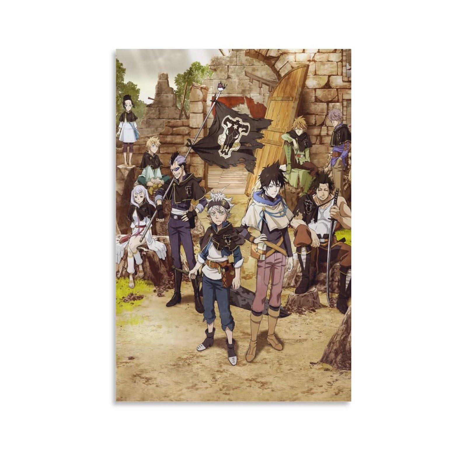 Black Clover Characters Cool Awesome Anime Manga Art Wall Posters for Room Aesthetic And Decor Canvas Painting Wall Art Poster for Bedroom Living Room Decor 16x24inch(40x60cm) Unframe-style