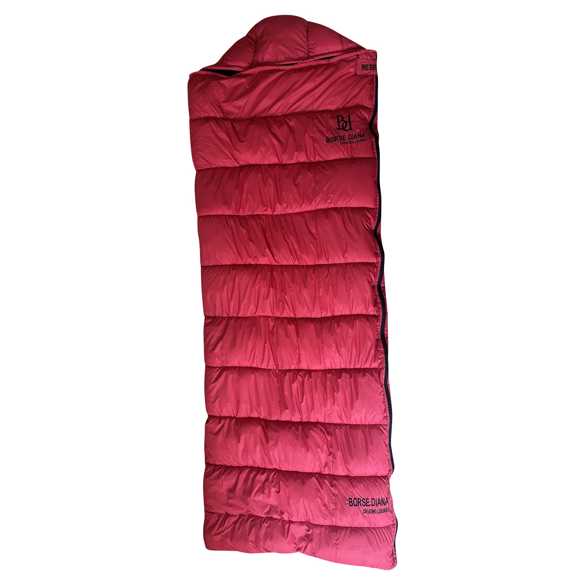 BORSE DIANA Sleeping Bag for Camping Trekking Hiking Outdoor Use L Type Red Suitable for 0°C to 10°C