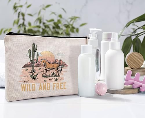 Miniatura 5 de Bolsa de cosméticos de vaquera rosa, suministros escolares occidentales para niñas adolescentes, bolsa de maquillaje para bolso, bolsa de maquillaje
