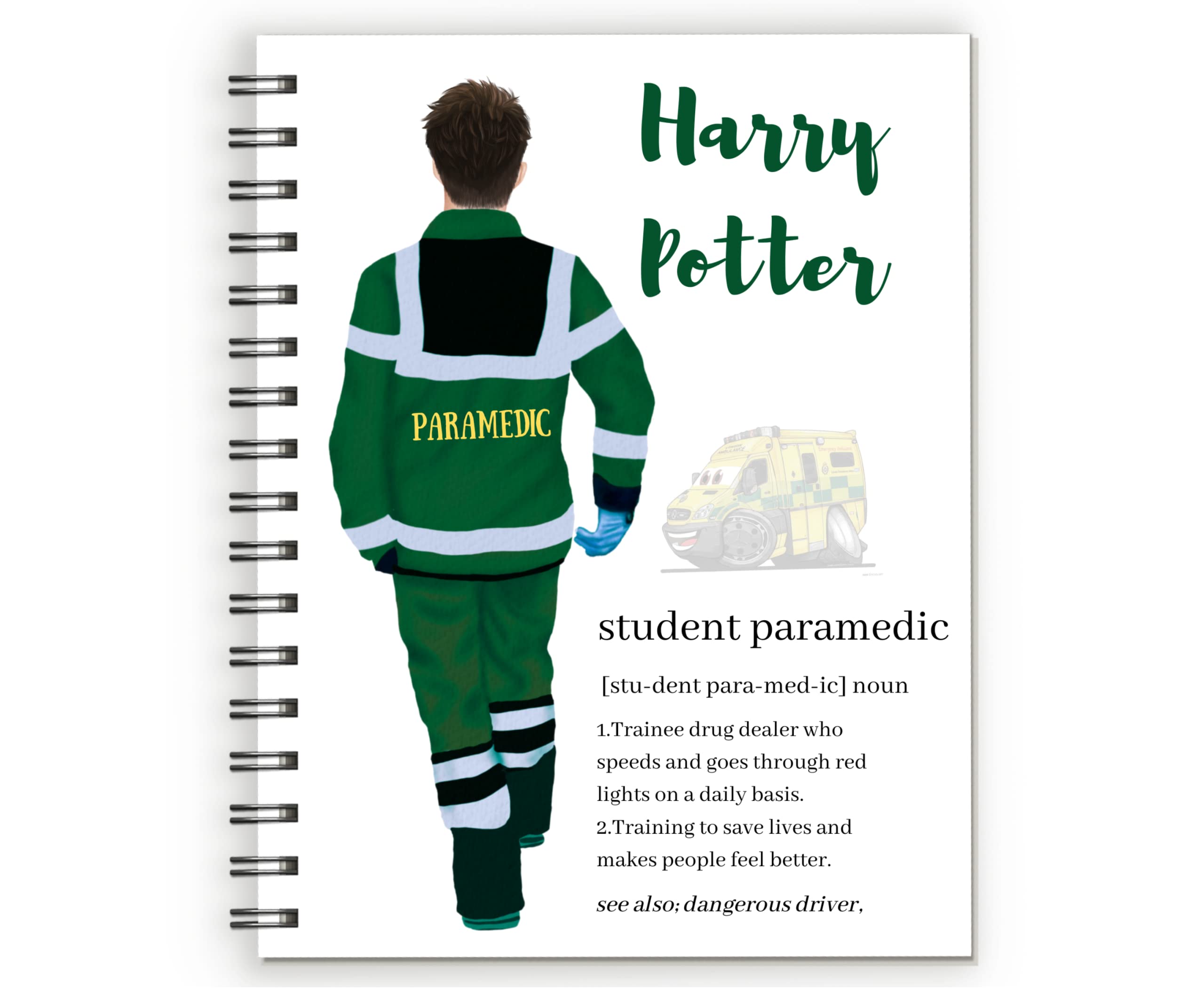 Student Paramedic Notepad, Student Paramedic Planner, Change Hair and Skin, Student Paramedic Gits for Men, Student Paramedic Notebook Trainee Paramedic Gifts,