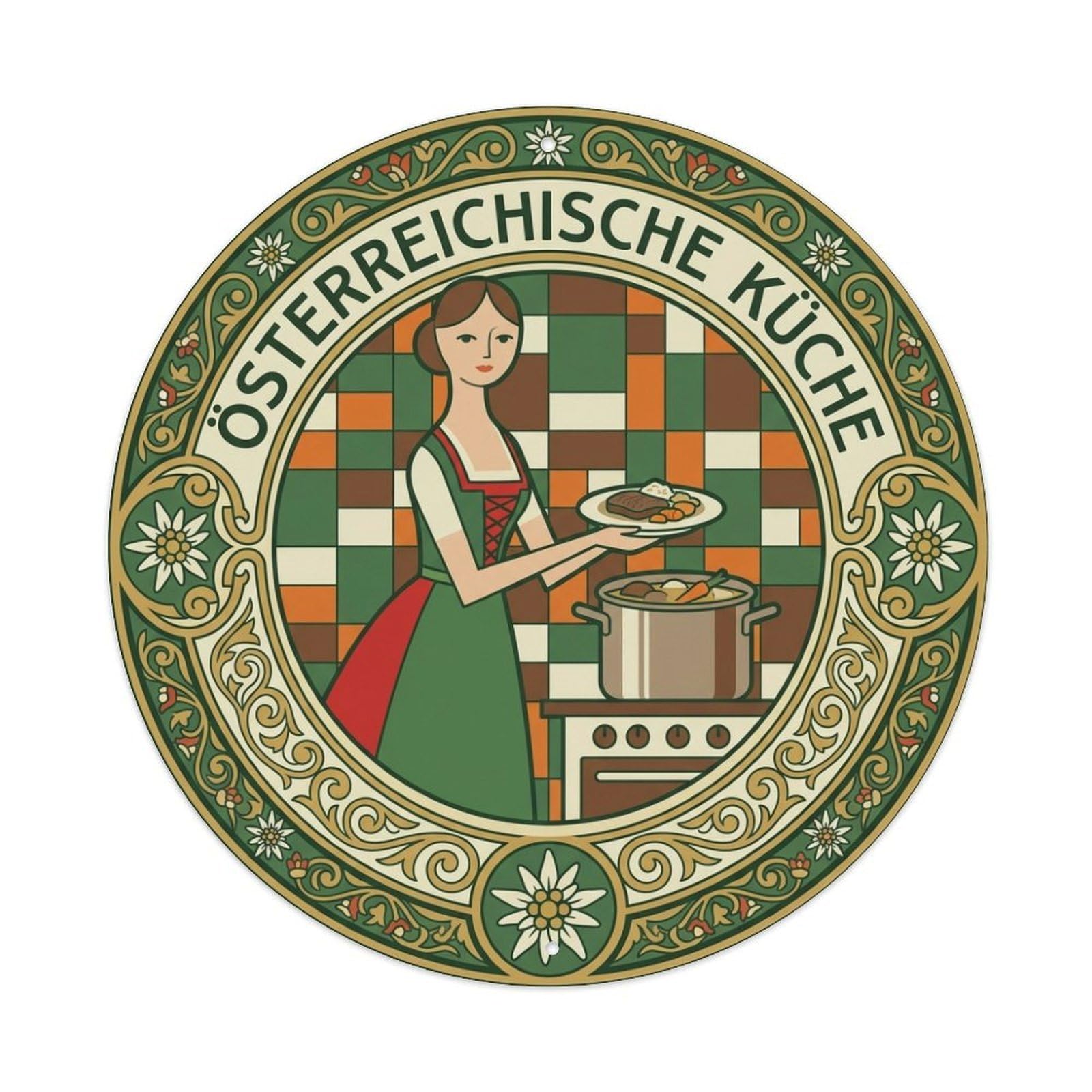 Culinary Travel Austrian Cuisine Tafelspitz Metal Tin Sign