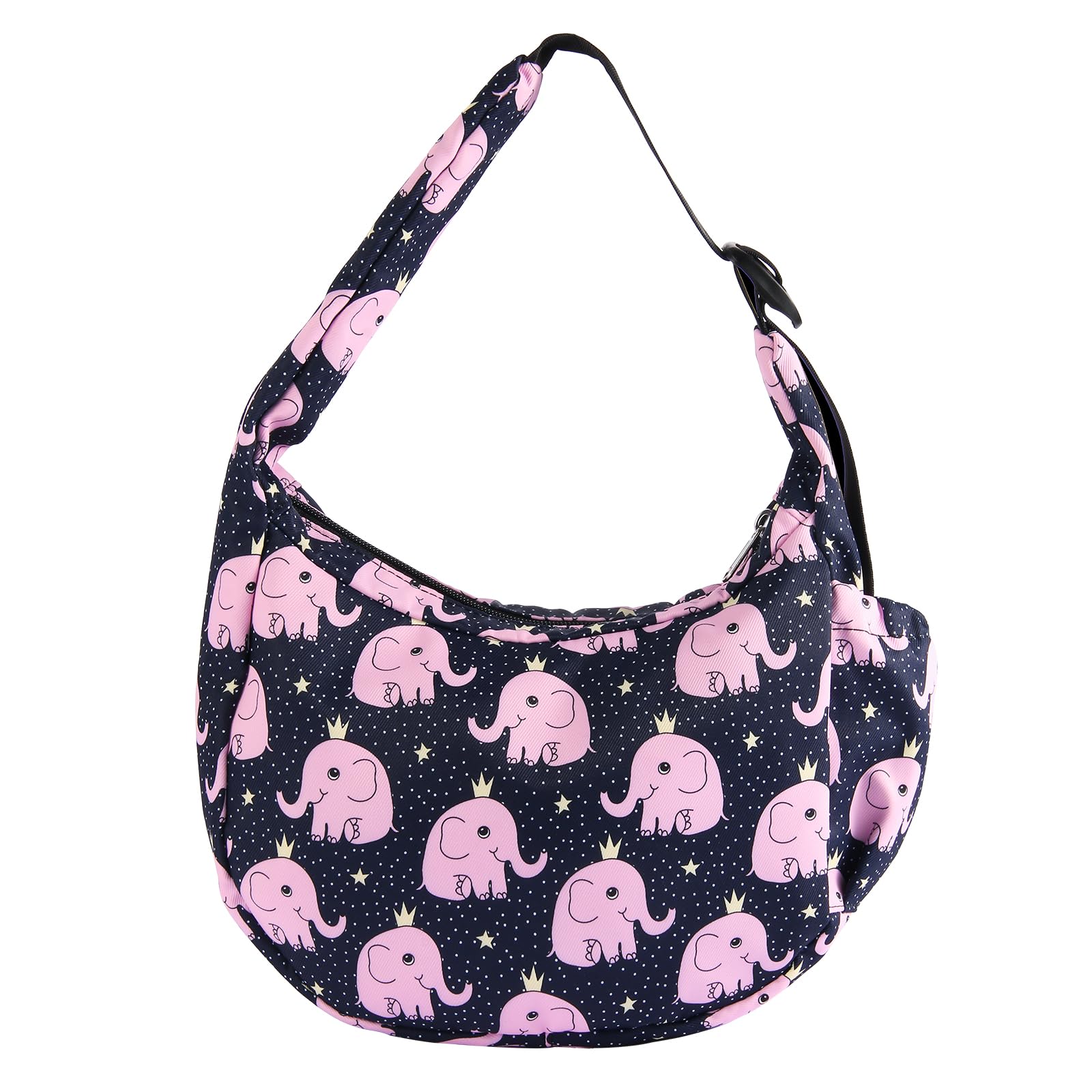 HUA ANGEL Damen Umhängetasche Handtasche Elegant Halfmoon Bag Leichte Crossbody Tasche Stoff mit Mehreren Taschen kleine Hobo für Shopping Theater Verabreden Ausgehen Everyday
