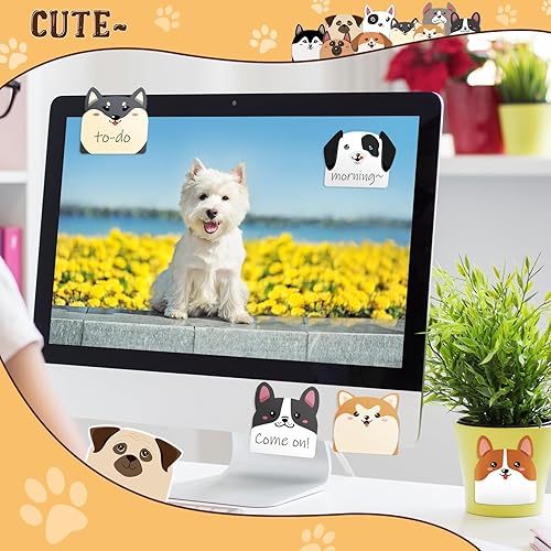 Miniatura 6 de Yinder 24 blocs de notas adhesivas Kawaii divertidas de animales, notas adhesivas de dibujos animados a granel, autoadhesivas para regalo