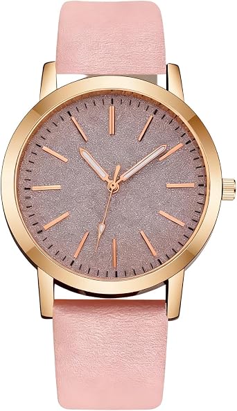 Vintage Women'S Wrist Watch With Faux Leather Strap, Large Dial Time Watch, Girl'S Fashion