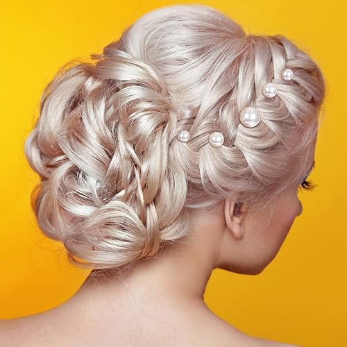 Miniatura 5 de OIIKI 12 horquillas para el pelo de perlas, pinzas para el pelo de perlas, 3 tamaños, pasadores de pelo de perlas, pasadores decorativos de boda,