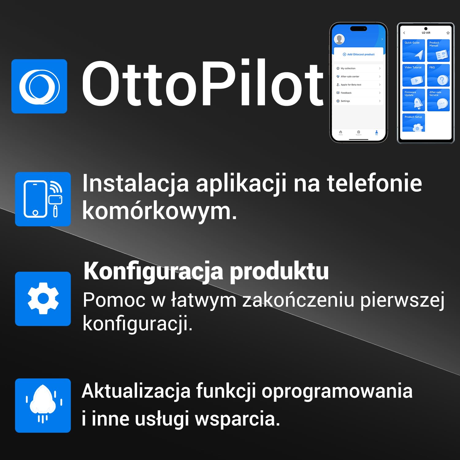 Ottocast Bezprzewodowy CarPlay Wireless adapter, U2AIR Pro Wireless Car Play Dongle Plug Play do fabrycznych przewodowych samochodów CarPlay(rok modelowy: 2016 do 2023)